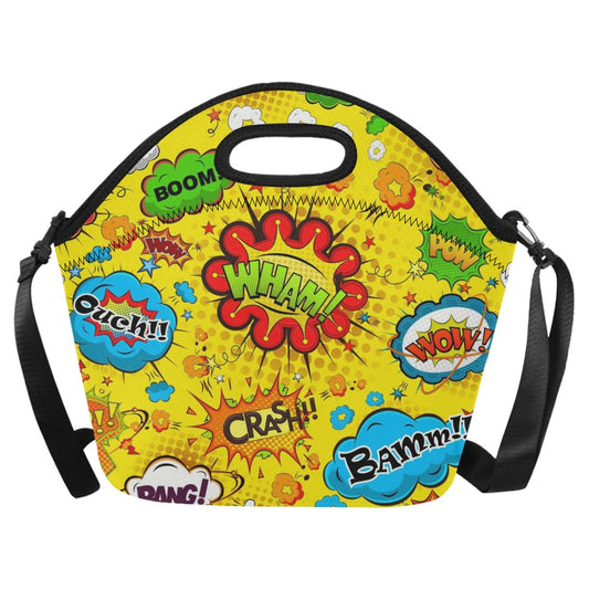 Comic Book Yellow - Neoprene Lunch Bag/Large Neoprene Lunch Bag/Large comic