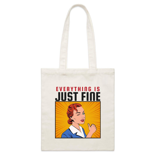 Everything Is Just Fine - Parcel Canvas Tote Bag Default Title Parcel Tote Bag comic Retro