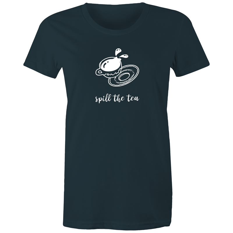 Spill The Tea - Women's T-shirt Indigo Womens T-shirt Funny Tea Womens