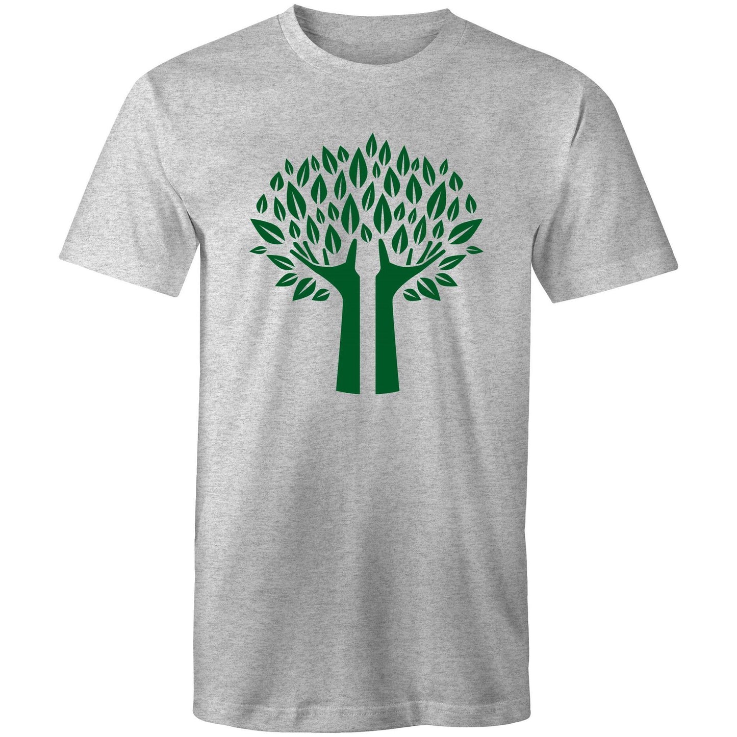 Green Tree - Mens T-Shirt Grey Marle Mens T-shirt Environment Mens Plants