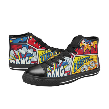 Comic Book - High Top Canvas Shoes for Kids Kids High Top Canvas Shoes