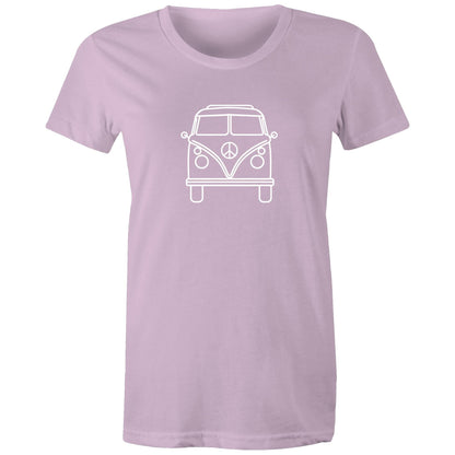 Beach Van - Women's T-shirt Lavender Womens T-shirt Retro Summer Surf Womens