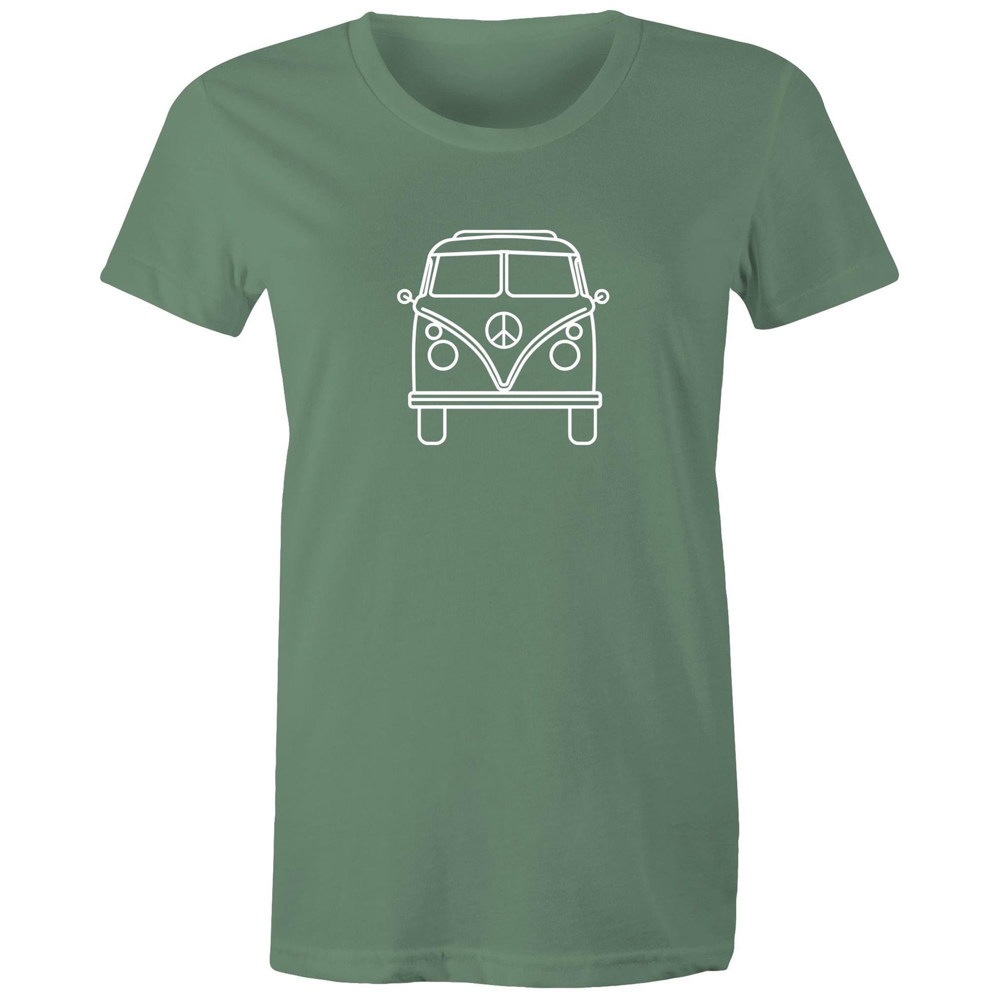 Beach Van - Women's T-shirt Sage Womens T-shirt Retro Summer Surf Womens