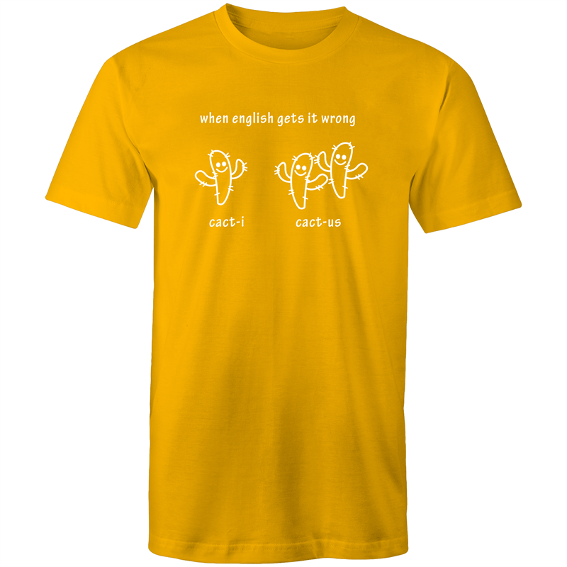 Cacti Cactus - Mens T-Shirt Gold Mens T-shirt Funny Mens Plants
