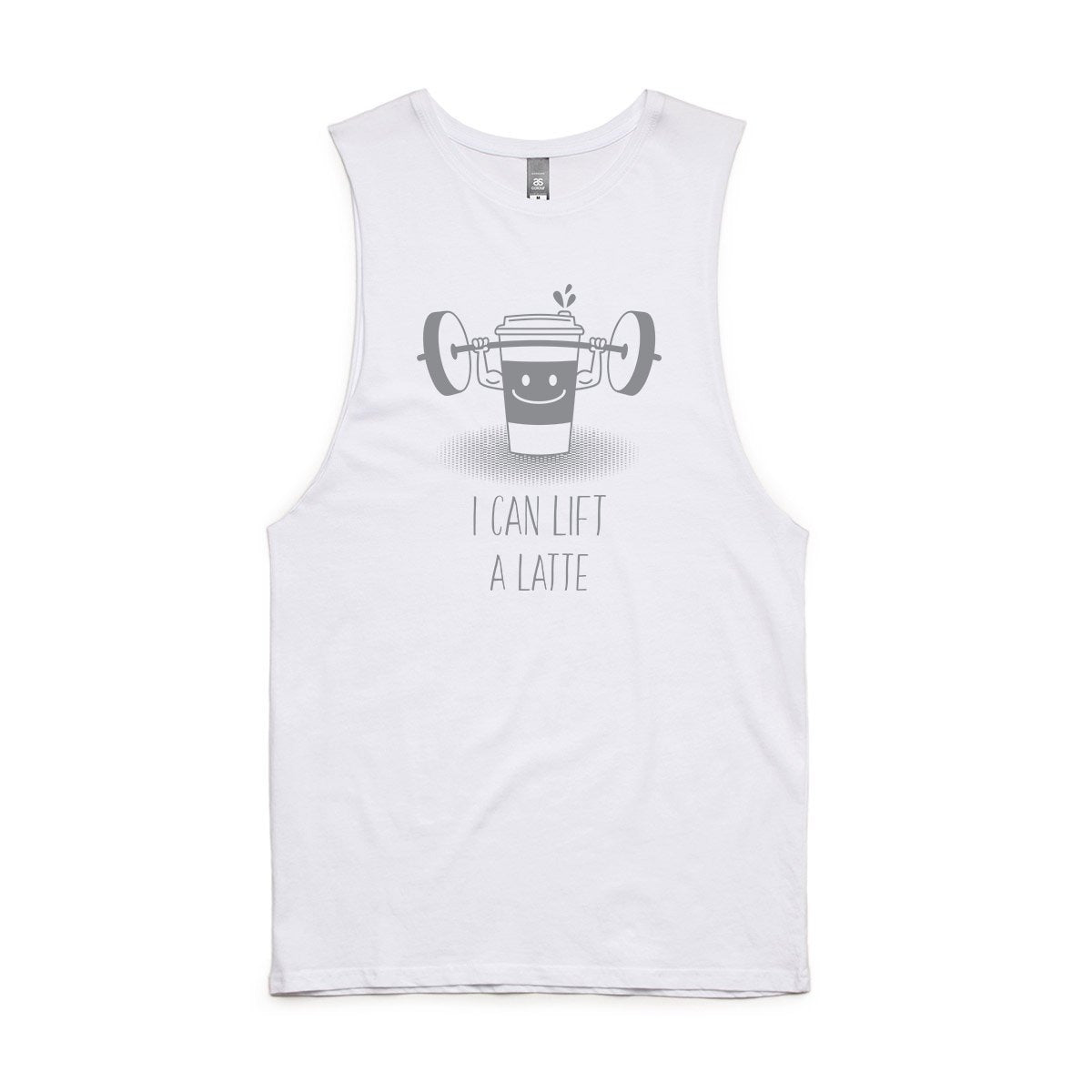 I Can Lift A Latte - Mens Tank Top Tee White Mens Tank Fitness Mens