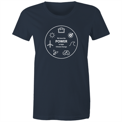 We Have The Power - Women's T-shirt Navy Womens T-shirt Environment Science Womens