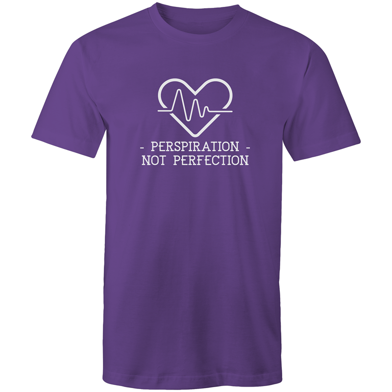 Perspiration Not Perfection - Short Sleeve T-shirt Purple Fitness T-shirt Fitness Mens Womens