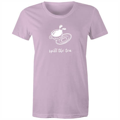 Spill The Tea - Women's T-shirt Lavender Womens T-shirt Funny Tea Womens