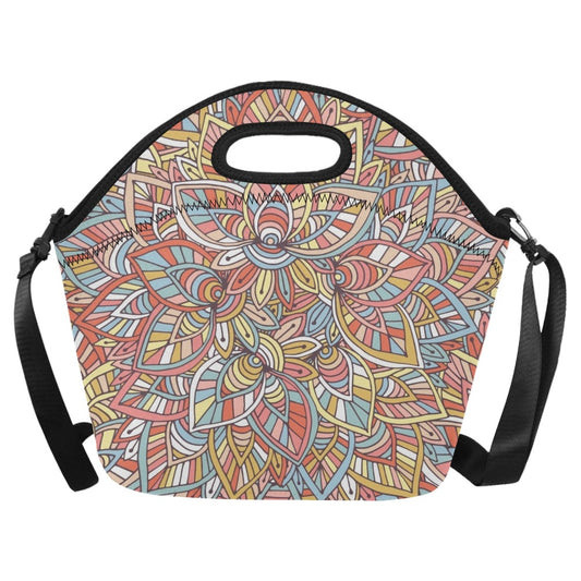 Colour Floral - Neoprene Lunch Bag/Large Neoprene Lunch Bag/Large