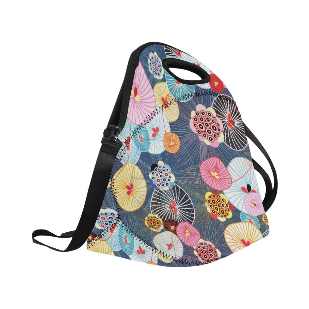 Abstract Floral - Neoprene Lunch Bag/Large Neoprene Lunch Bag/Large Plants