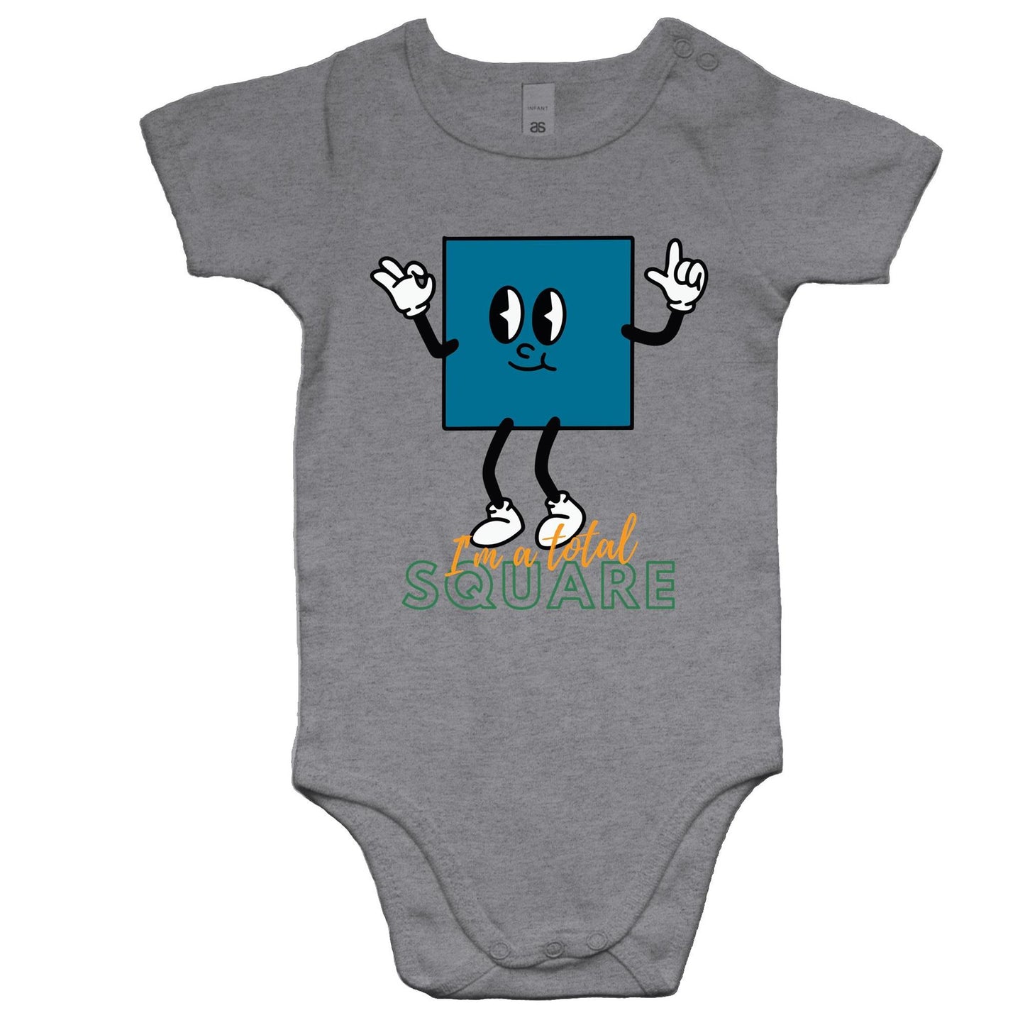 I'm A Total Square - Baby Bodysuit Grey Marle Baby Bodysuit Funny Maths Science