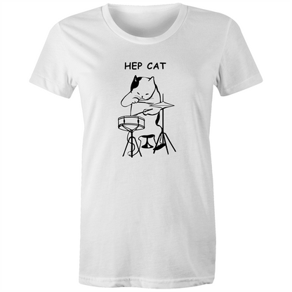 Hep Cat - Women's T-shirt White Womens T-shirt Music Womens