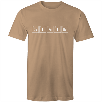 Caffeine Symbols - Mens T-Shirt Tan Mens T-shirt Coffee Mens Science