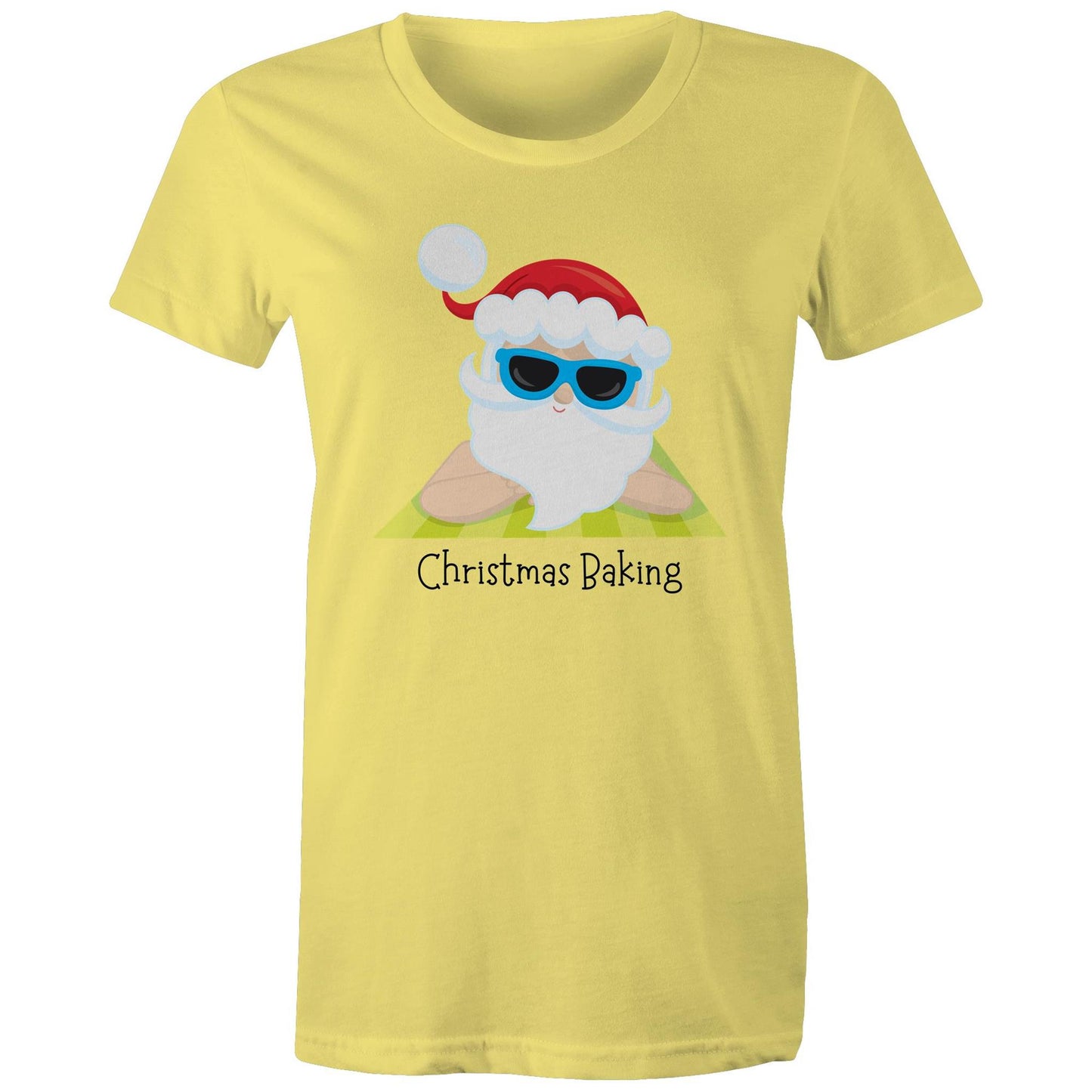 Christmas Baking - Womens T-shirt Yellow Christmas Womens T-shirt Merry Christmas