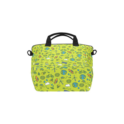Go Green - Tote Bag with Shoulder Strap Nylon Tote Bag