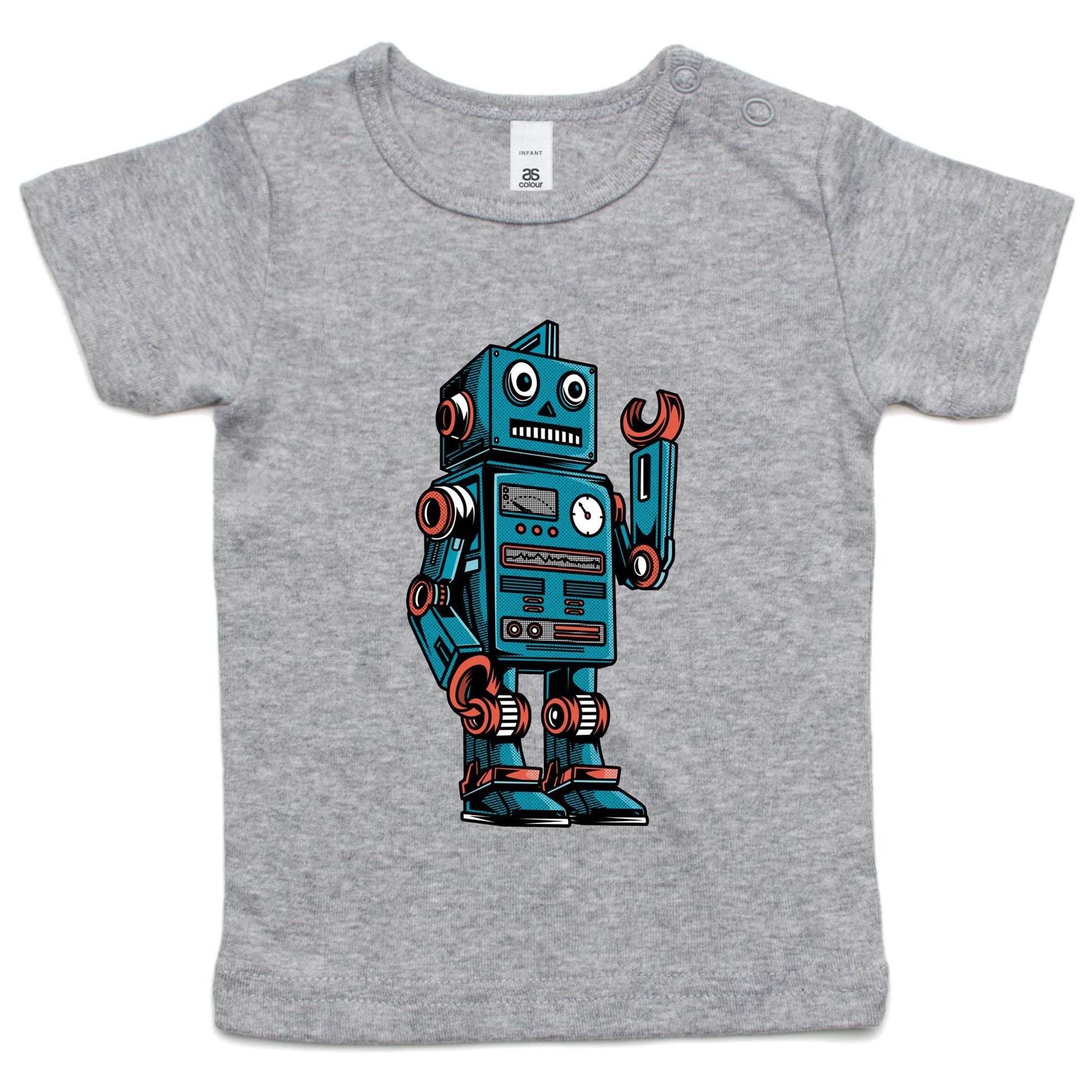 Robot - Baby T-shirt Grey Marle Baby T-shirt Sci Fi