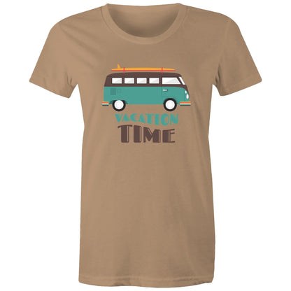 Vacation Time - Women's T-shirt Tan Womens T-shirt Retro Summer Womens