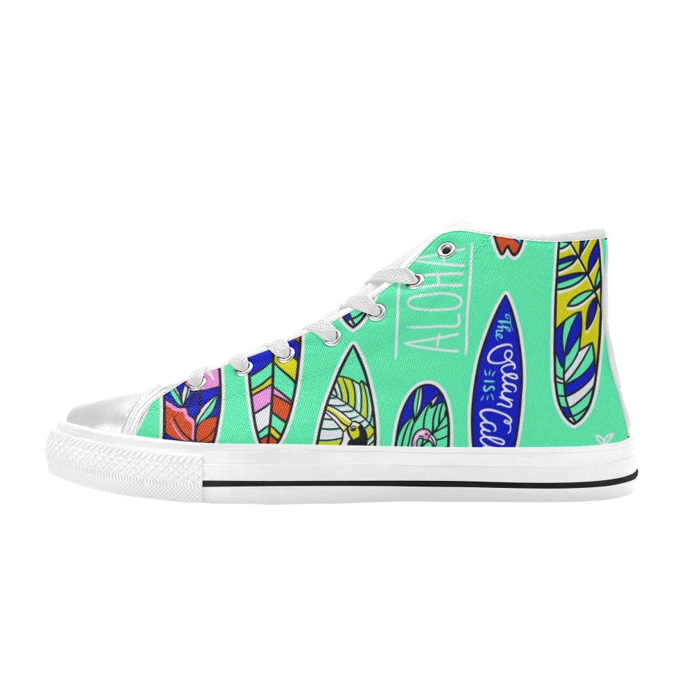 Surfboards - High Top Canvas Shoes for Kids Kids High Top Canvas Shoes