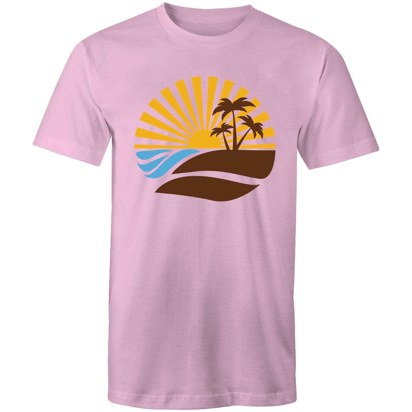 Vintage Surf - Mens T-Shirt Pink Mens T-shirt Mens Retro Summer Surf