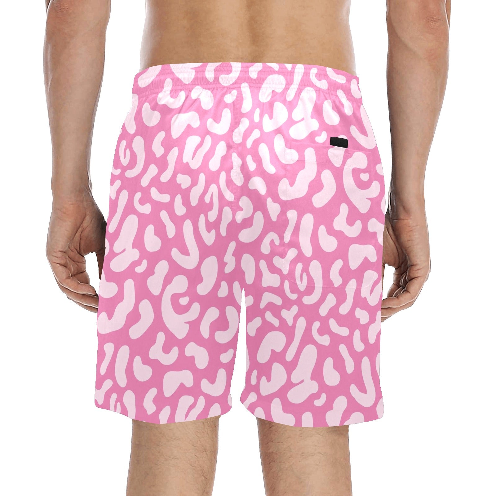 Pink Leopard - Men's Mid-Length Beach Shorts Men's Mid-Length Beach Shorts animal