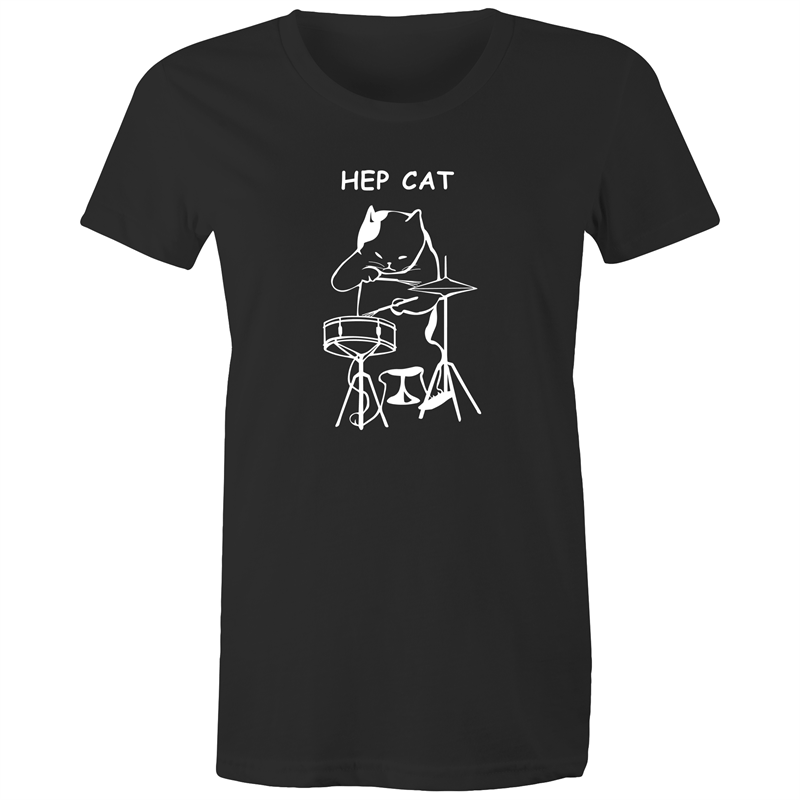 Hep Cat - Women's T-shirt Black Womens T-shirt Music Womens
