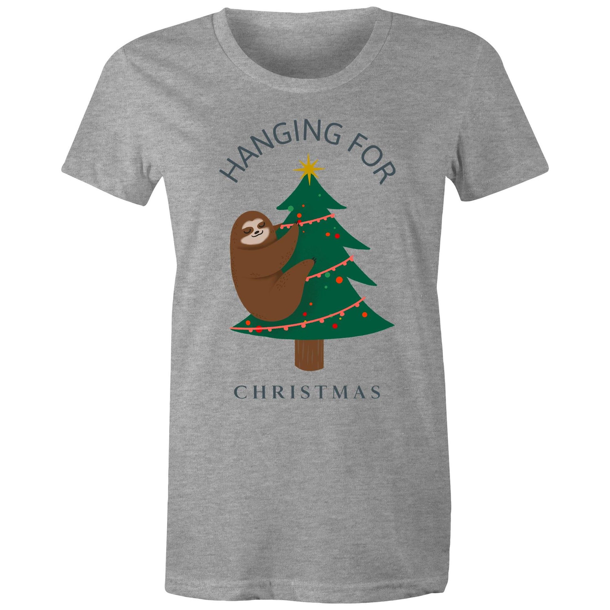 Hanging For Christmas - Womens T-shirt Grey Marle Christmas Womens T-shirt Merry Christmas