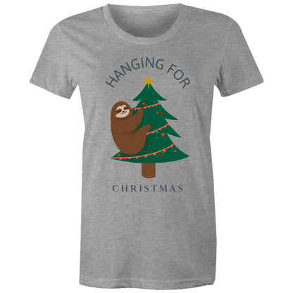 Hanging For Christmas - Womens T-shirt Grey Marle Christmas Womens T-shirt Merry Christmas