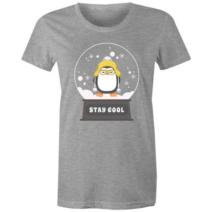 Stay Cool - Womens T-shirt Grey Marle Christmas Womens T-shirt Merry Christmas
