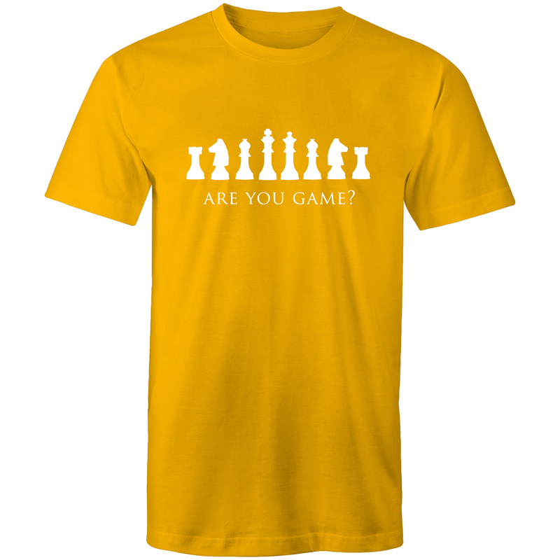 Are You Game - Mens T-Shirt Gold Mens T-shirt Games Mens