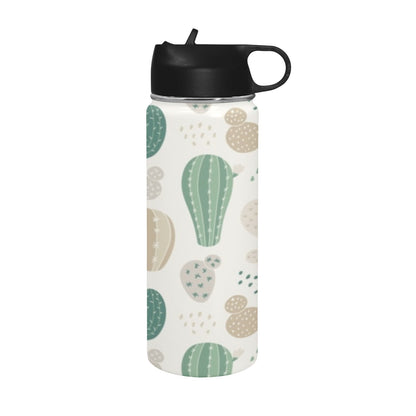 Cactus Insulated Water Bottle with Straw Lid (18 oz) Insulated Water Bottle with Straw Lid