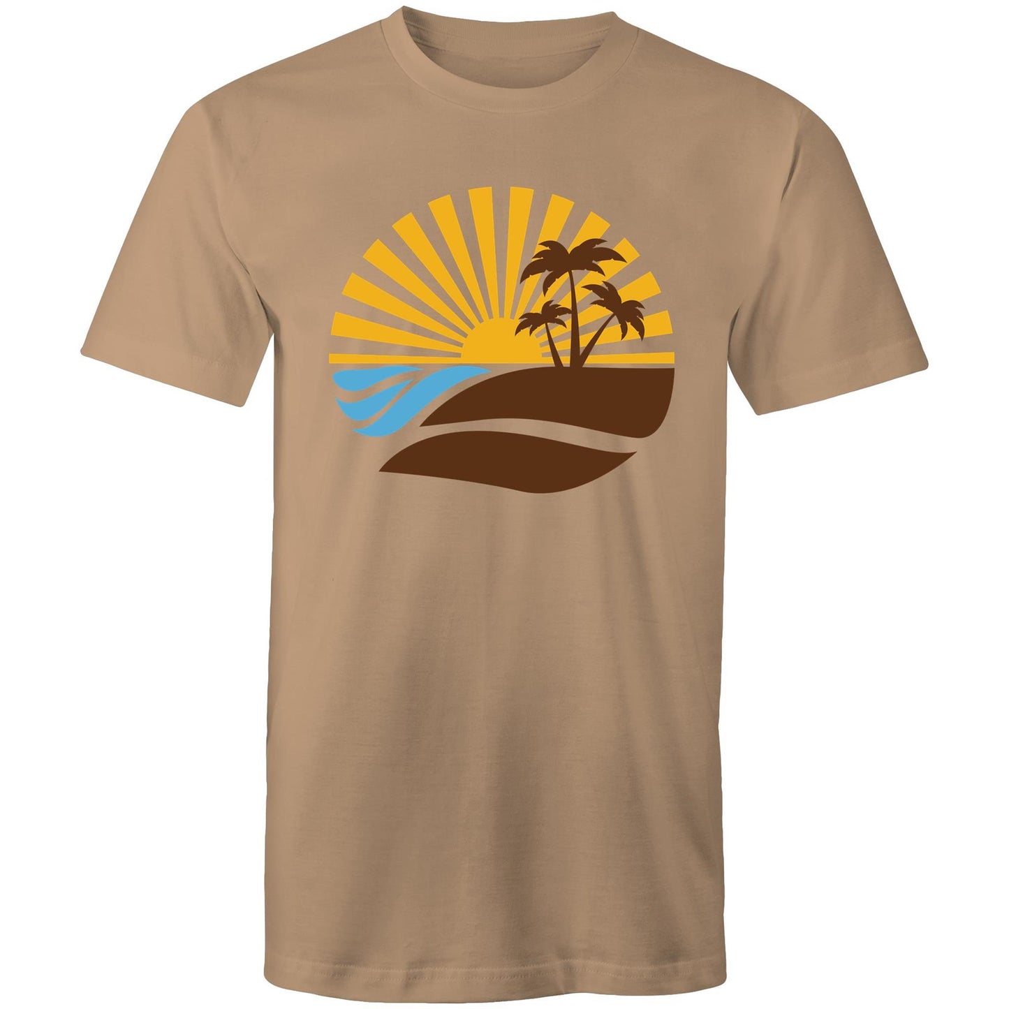 Vintage Surf - Mens T-Shirt Tan Mens T-shirt Mens Retro Summer Surf