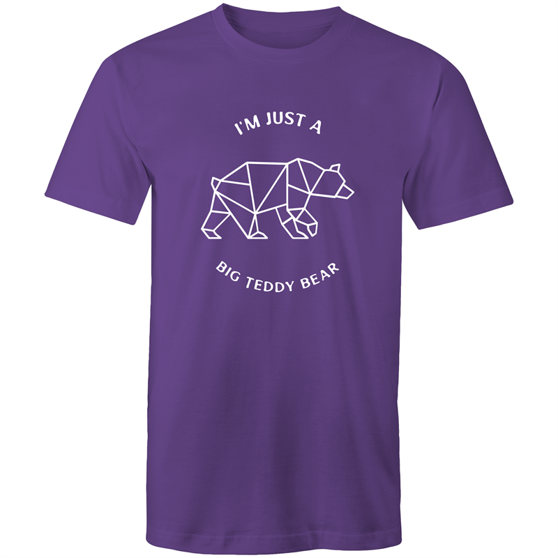Teddy Bear - Mens T-Shirt Purple Mens T-shirt animal Funny Mens