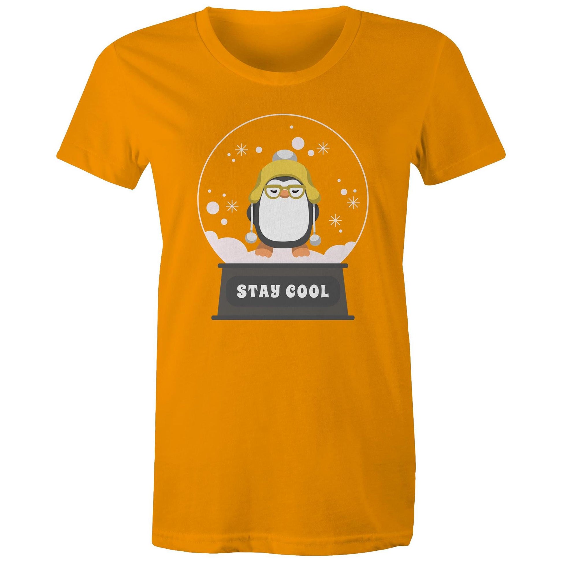 Stay Cool - Womens T-shirt Orange Christmas Womens T-shirt Merry Christmas