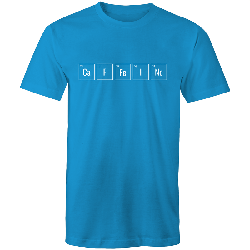 Caffeine Symbols - Mens T-Shirt Arctic Blue Mens T-shirt Coffee Mens Science
