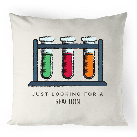 Test Tube, Just Looking For A Reaction - 100% Linen Cushion Cover Natural One-Size Linen Cushion Cover kids Science