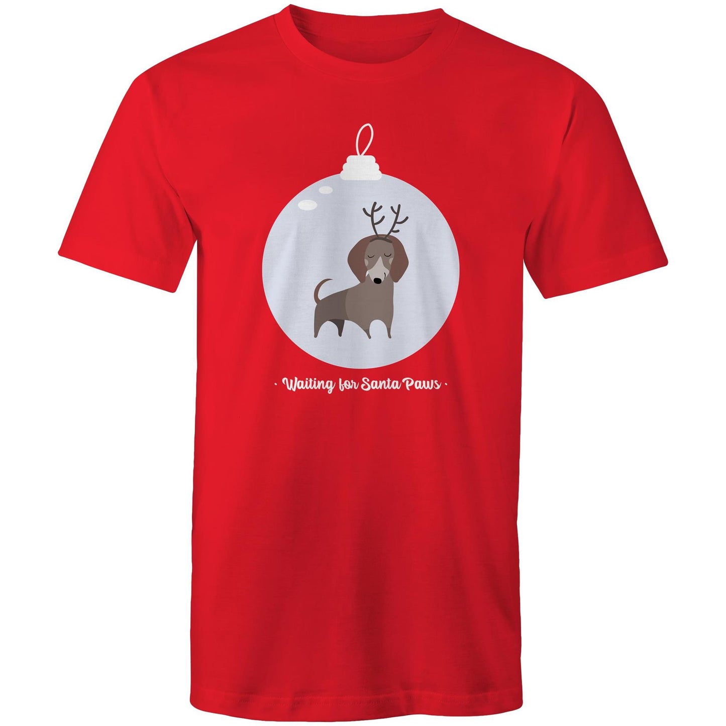 Santa Paws - Mens T-Shirt Red Christmas Mens T-shirt Merry Christmas