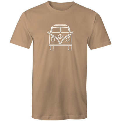 Beach Van - Mens T-Shirt Tan Mens T-shirt Mens Retro Summer Surf