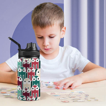 Cartoon Octopus - Kids Water Bottle with Chug Lid (12 oz) Kids Water Bottle with Chug Lid