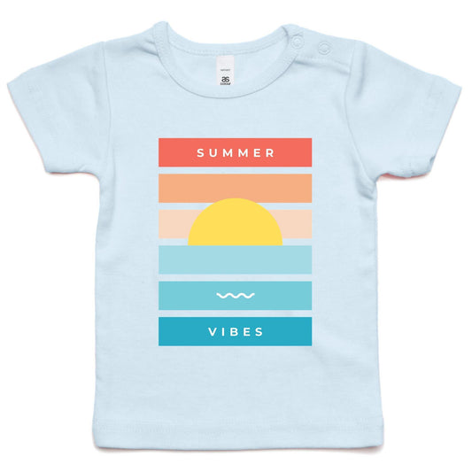 Summer Vibes - Baby T-shirt Powder Blue Baby T-shirt kids Summer