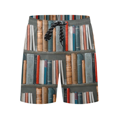 Books - Men's Mid-Length Beach Shorts Men's Mid-Length Beach Shorts Reading
