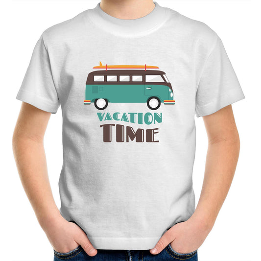 Vacation Time - Kids Youth Crew T-Shirt White Kids Youth T-shirt Retro Summer