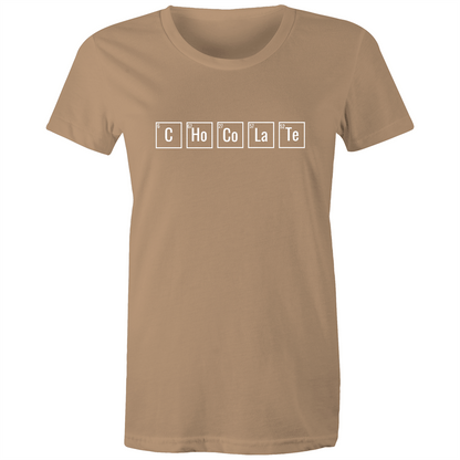 Chocolate Symbols - Women's T-shirt Tan Womens T-shirt Science Womens