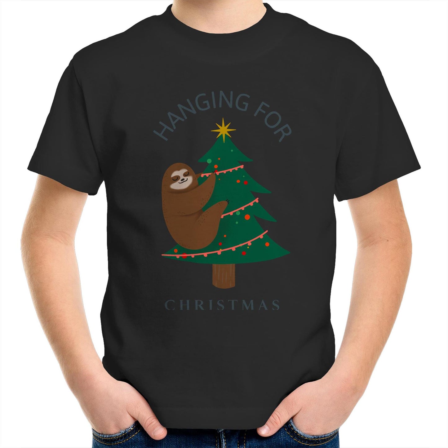 Hanging For Christmas - Kids Youth Crew T-Shirt Black Christmas Kids T-shirt Merry Christmas