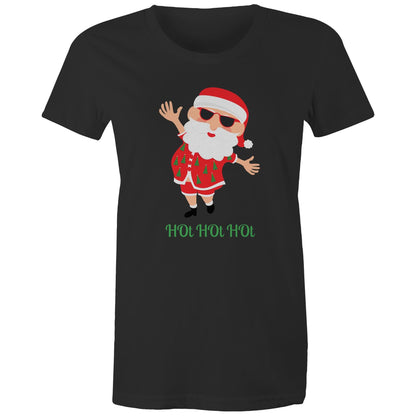 HOt HOt HOt - Womens T-shirt Black Christmas Womens T-shirt Merry Christmas