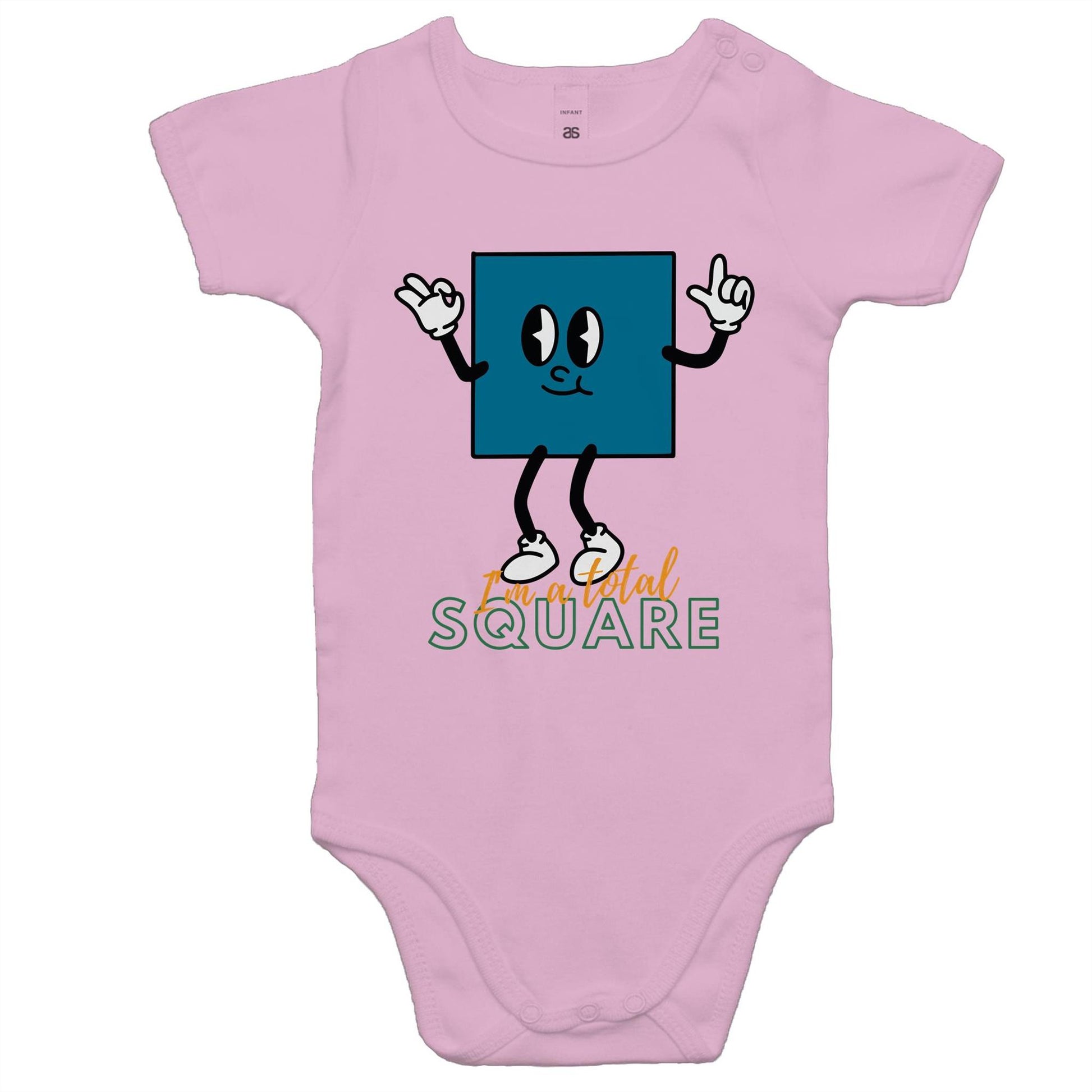 I'm A Total Square - Baby Bodysuit Pink Baby Bodysuit Funny Maths Science