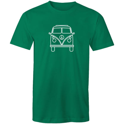 Beach Van - Mens T-Shirt Kelly Green Mens T-shirt Mens Retro Summer Surf