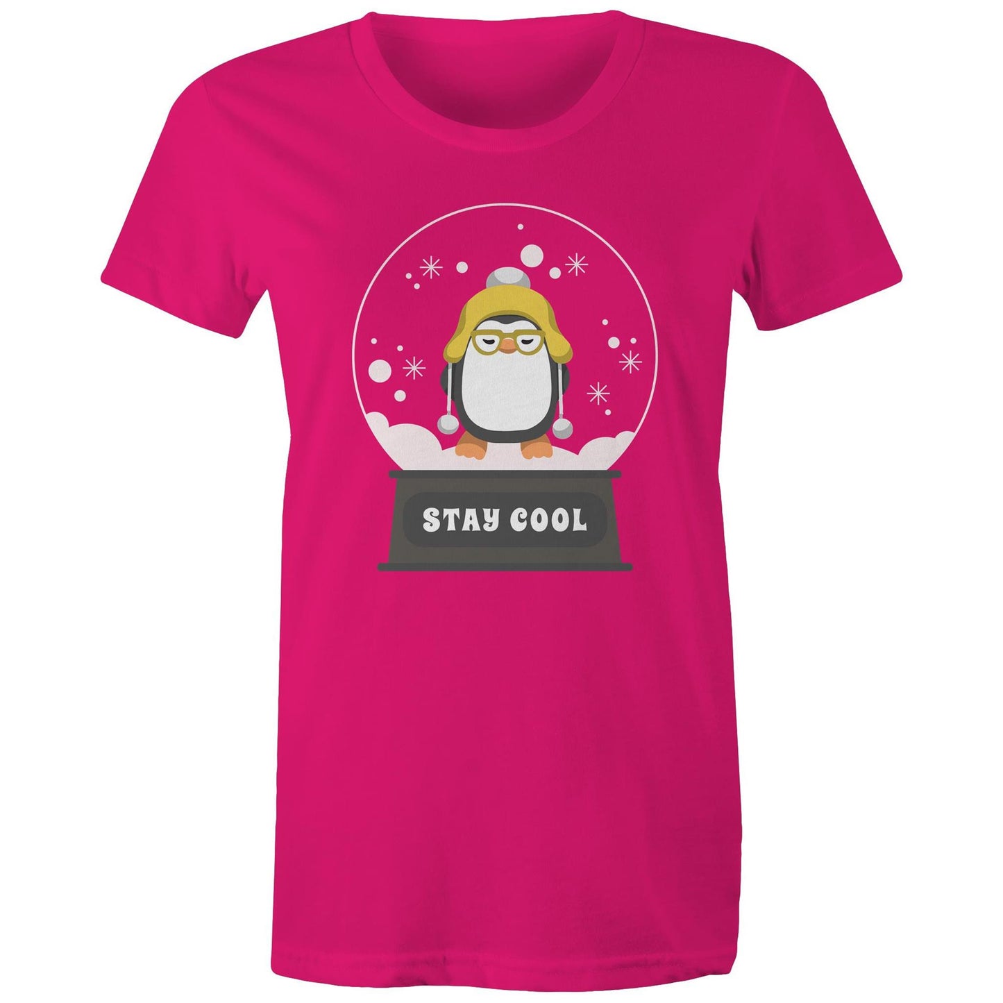 Stay Cool - Womens T-shirt Fuchsia Christmas Womens T-shirt Merry Christmas