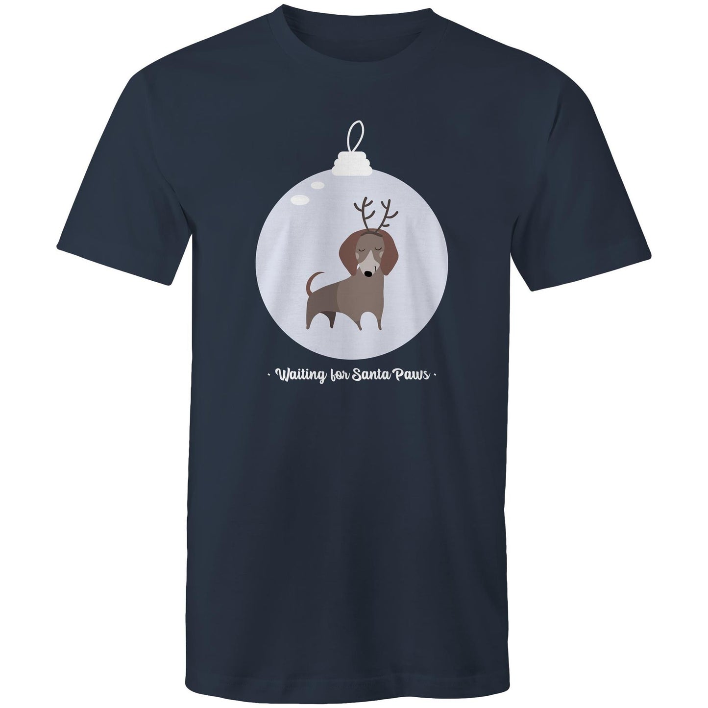 Santa Paws - Mens T-Shirt Navy Christmas Mens T-shirt Merry Christmas
