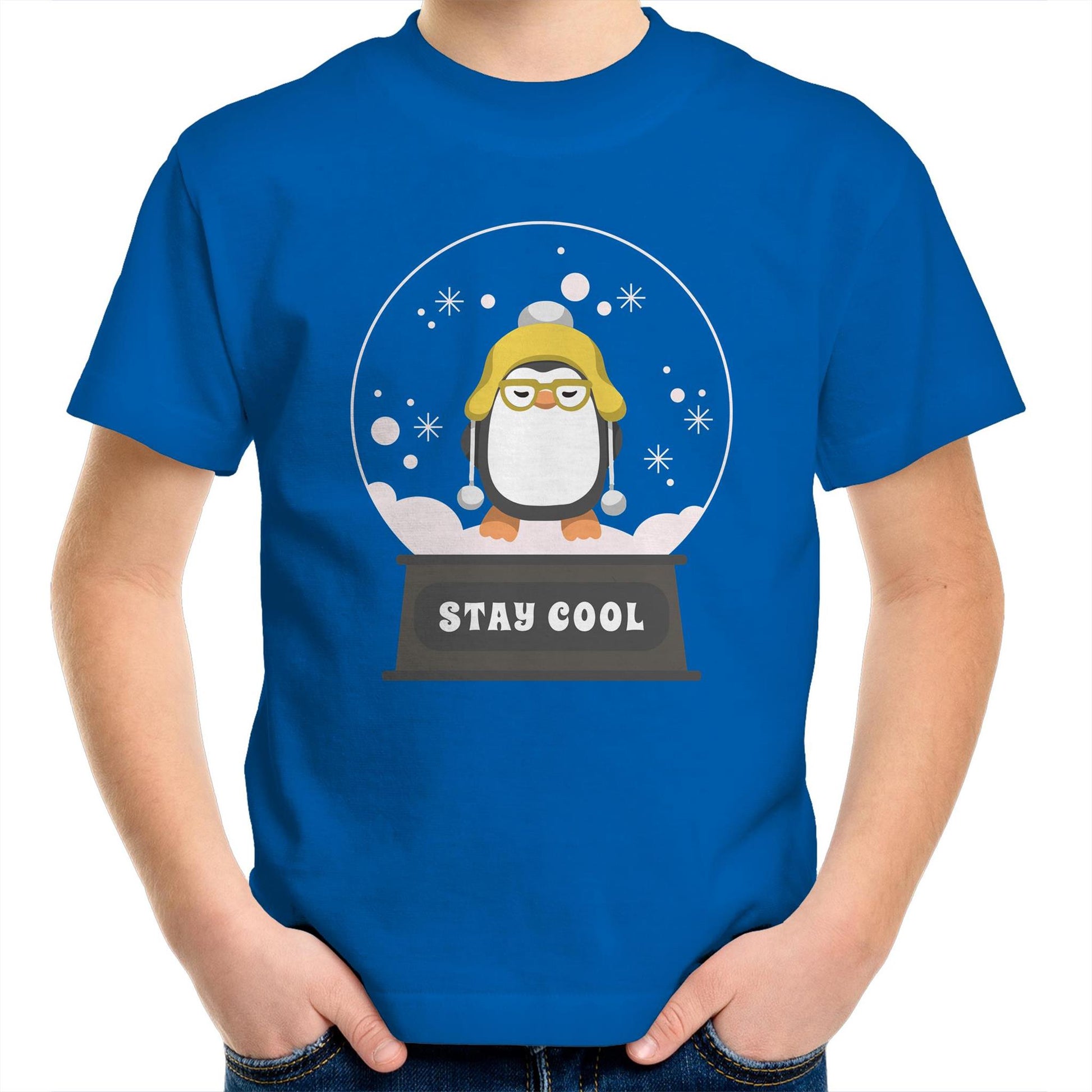 Stay Cool - Kids Youth Crew T-Shirt Bright Royal Christmas Kids T-shirt Merry Christmas
