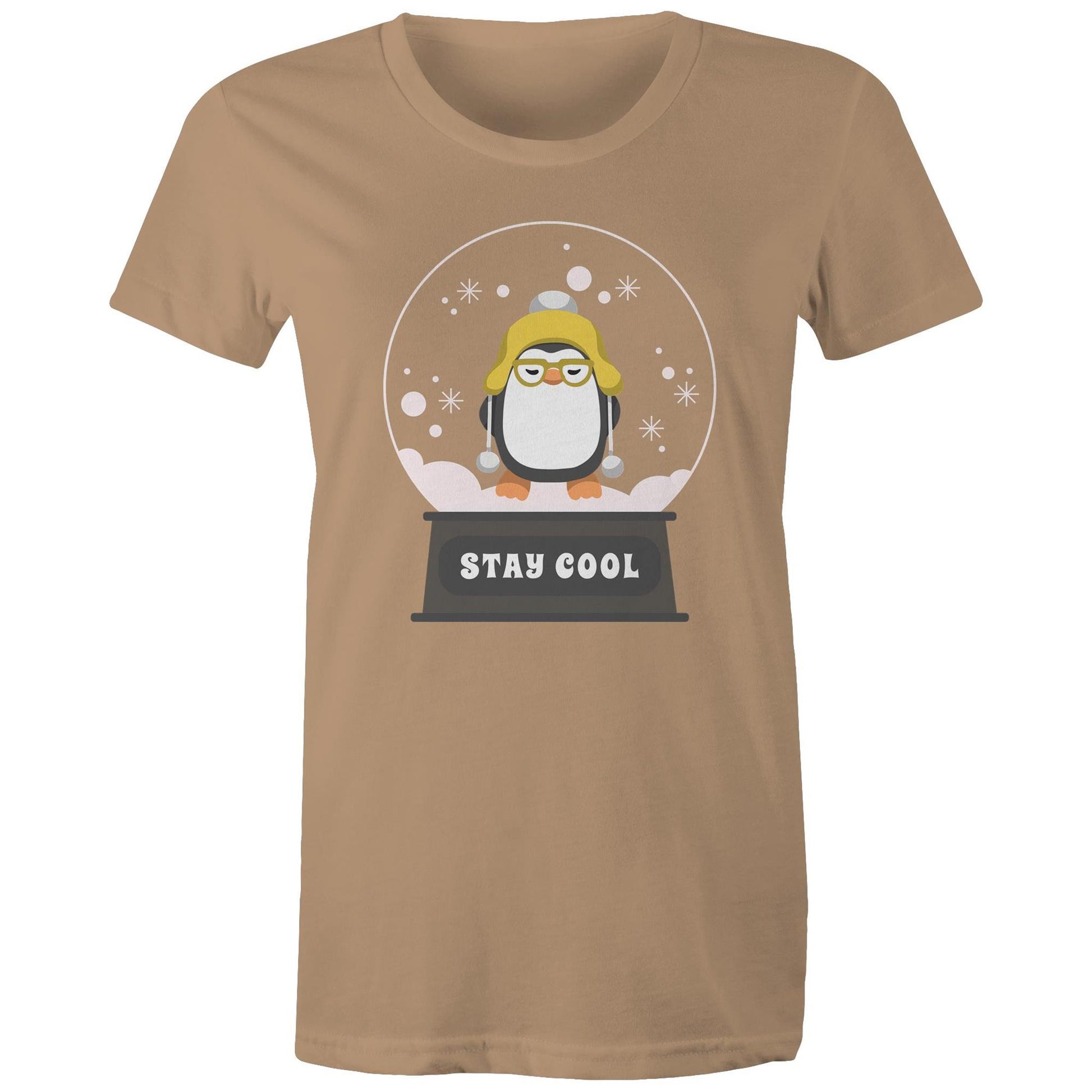 Stay Cool - Womens T-shirt Tan Christmas Womens T-shirt Merry Christmas